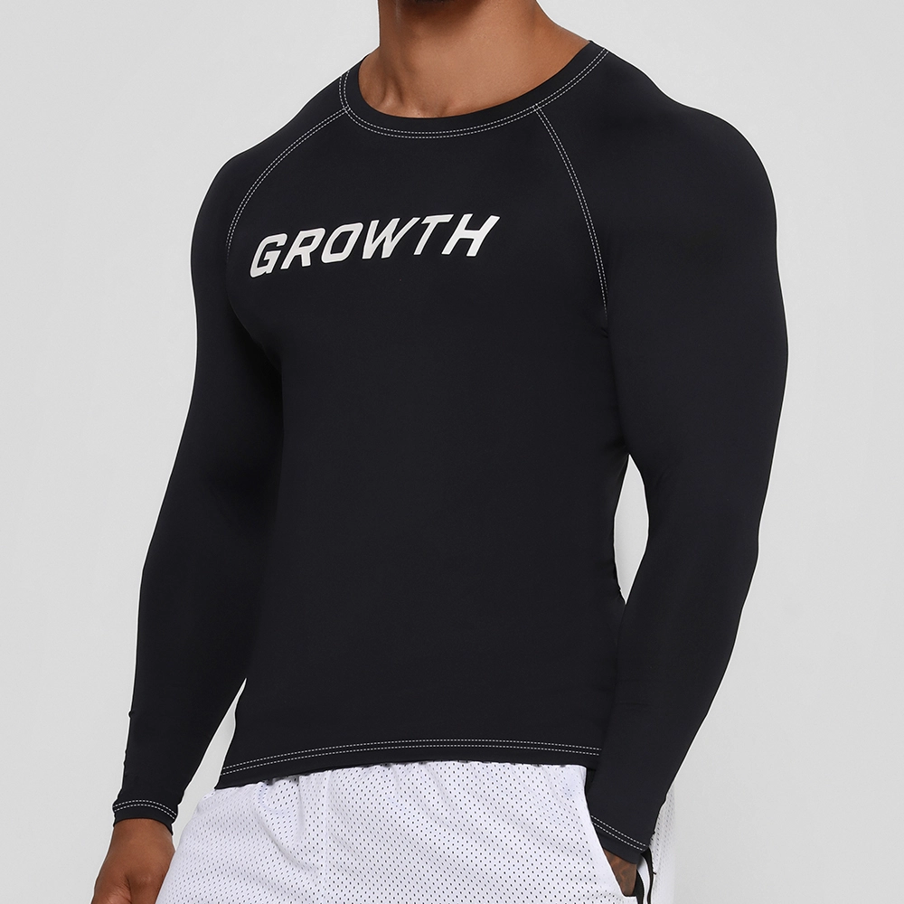 CAMISETA TÉRMICA MANGA LONGA GROWTH PRETA LOGO  - GROWTH SUPPLEMENTS