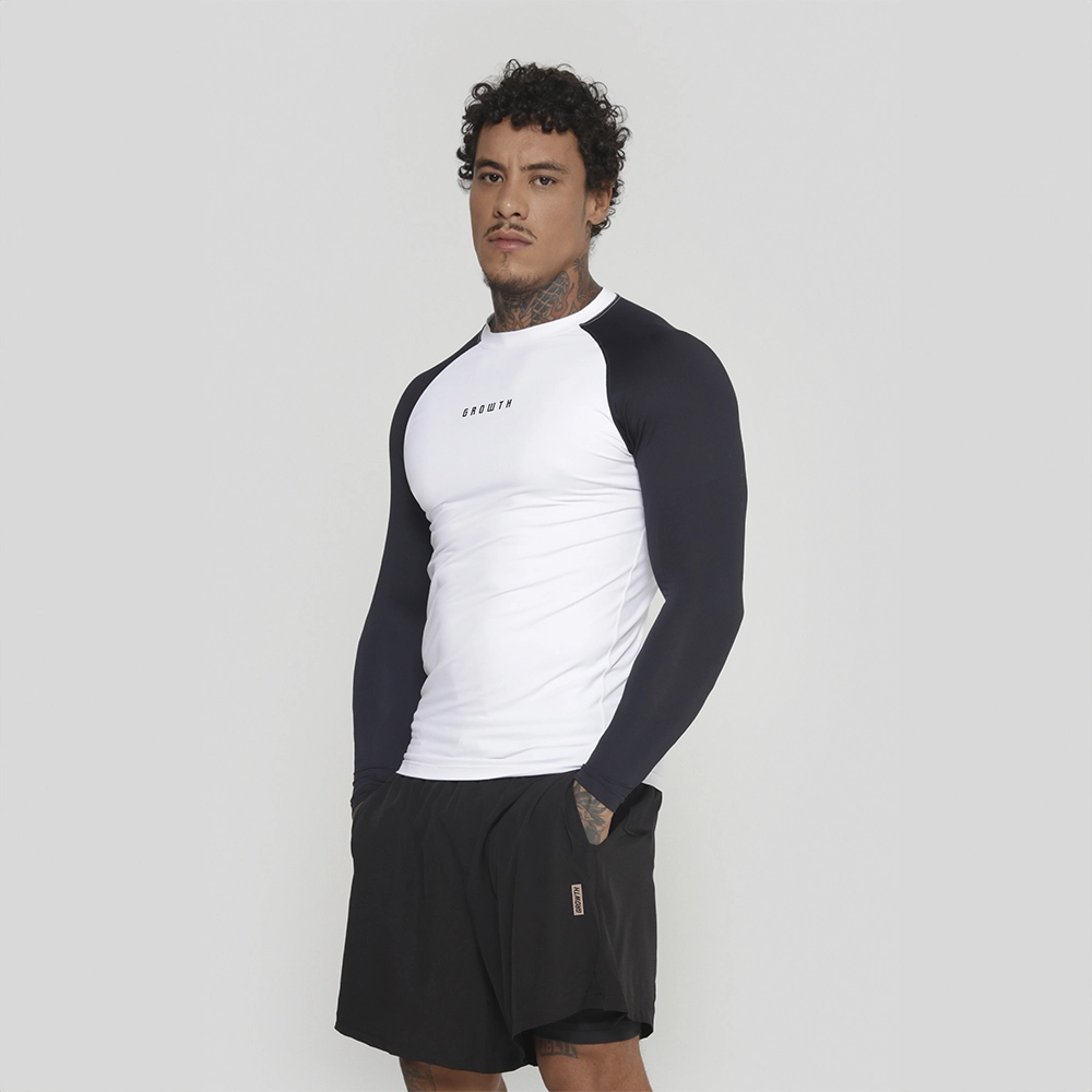 Camiseta Térmica Manga Longa Growth Under Duo Branca/Preta - Growth Supplements