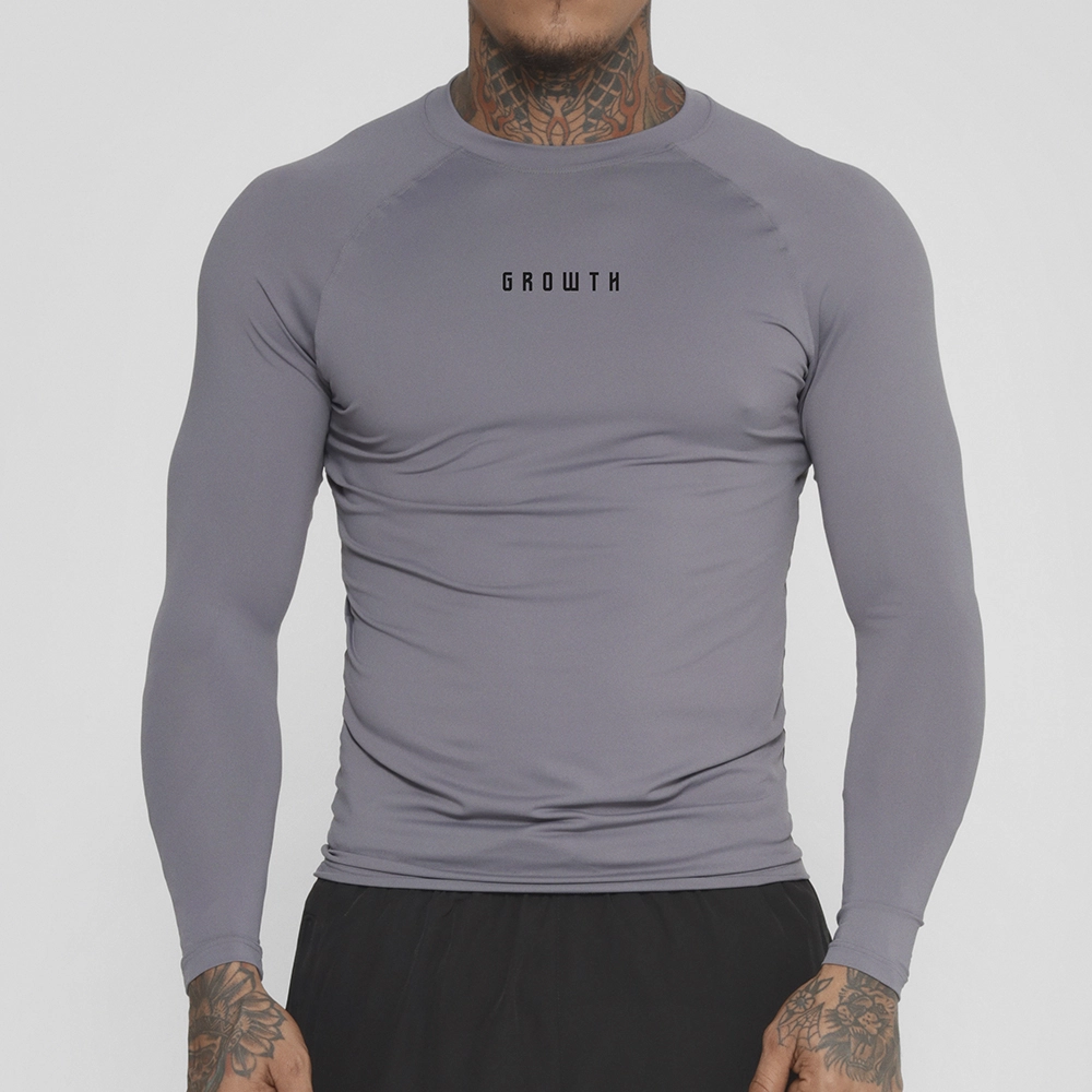 CAMISETA TÉRMICA MANGA LONGA GROWTH UNDER CINZA - GROWTH SUPPLEMENTS