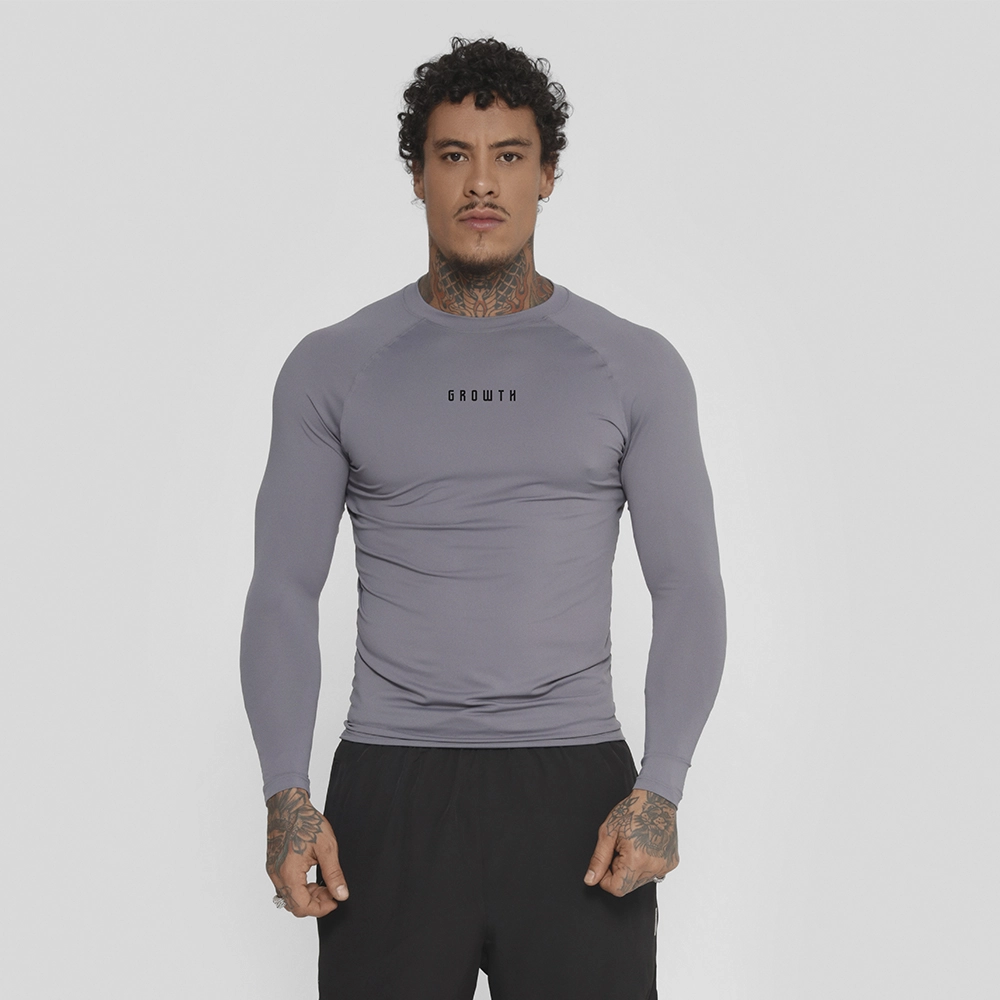 CAMISETA TÉRMICA MANGA LONGA GROWTH UNDER CINZA - GROWTH SUPPLEMENTS