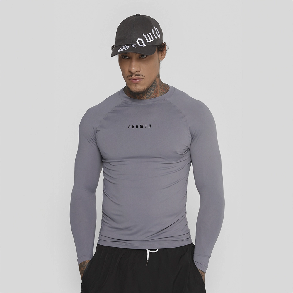 CAMISETA TÉRMICA MANGA LONGA GROWTH UNDER CINZA - GROWTH SUPPLEMENTS