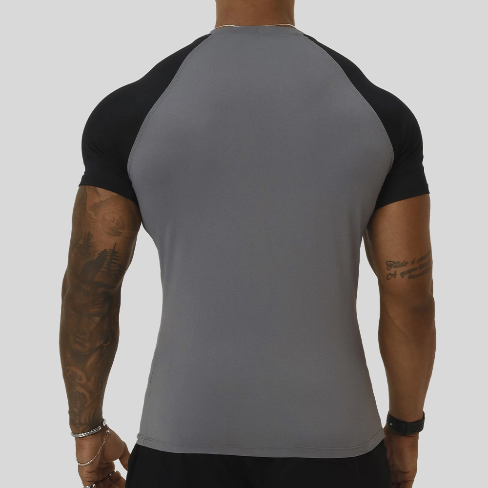 Camiseta Termica Manga Curta Growth Manuscrito Duo Cinza/Preta