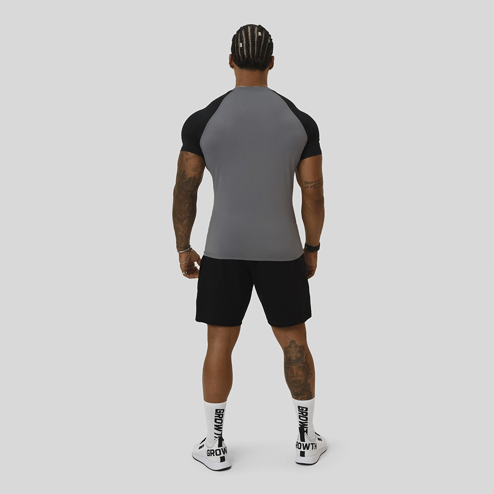 Camiseta Termica Manga Curta Growth Manuscrito Duo Cinza/Preta