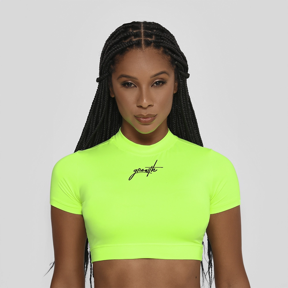Cropped Sense Manuscrito Amarelo Neon