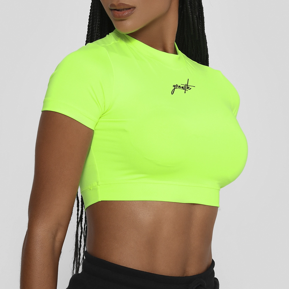 Cropped Sense Manuscrito Amarelo Neon