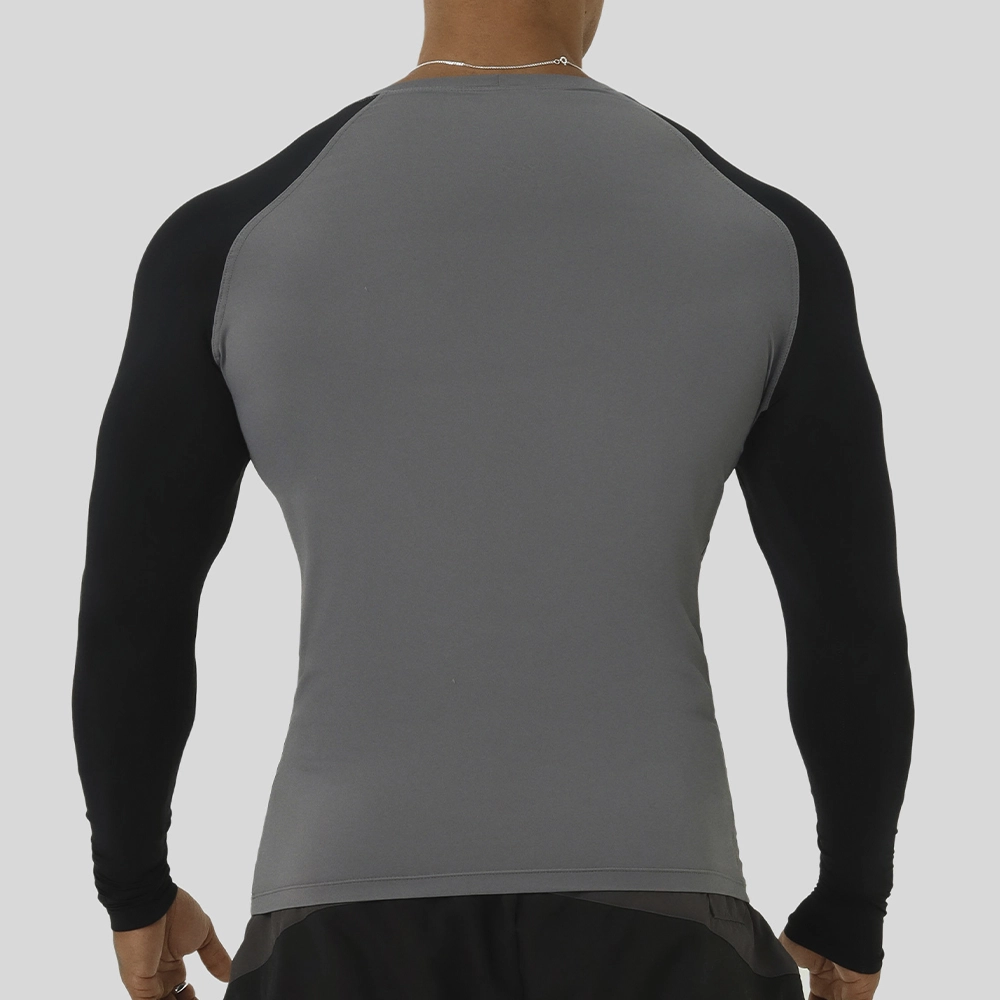 CAMISETA TÉRMICA MANGA LONGA GROWTH MANUSCRITO DUO CINZA/PRETA - GROWTH SUPPLEMENTS