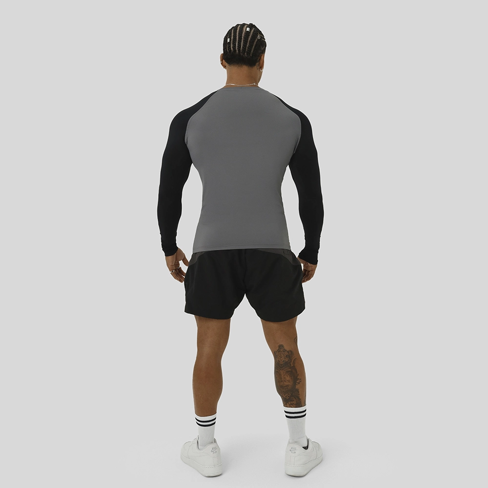 CAMISETA TÉRMICA MANGA LONGA GROWTH MANUSCRITO DUO CINZA/PRETA - GROWTH SUPPLEMENTS