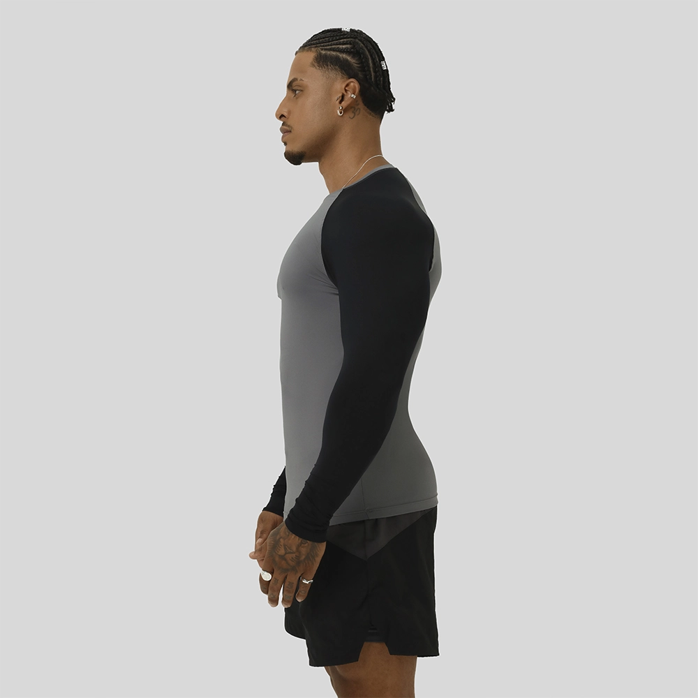 CAMISETA TÉRMICA MANGA LONGA GROWTH MANUSCRITO DUO CINZA/PRETA - GROWTH SUPPLEMENTS