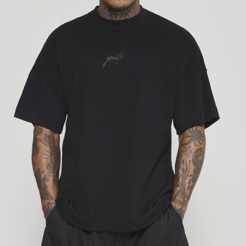 Camiseta Growth Oversized Manuscrito All Black