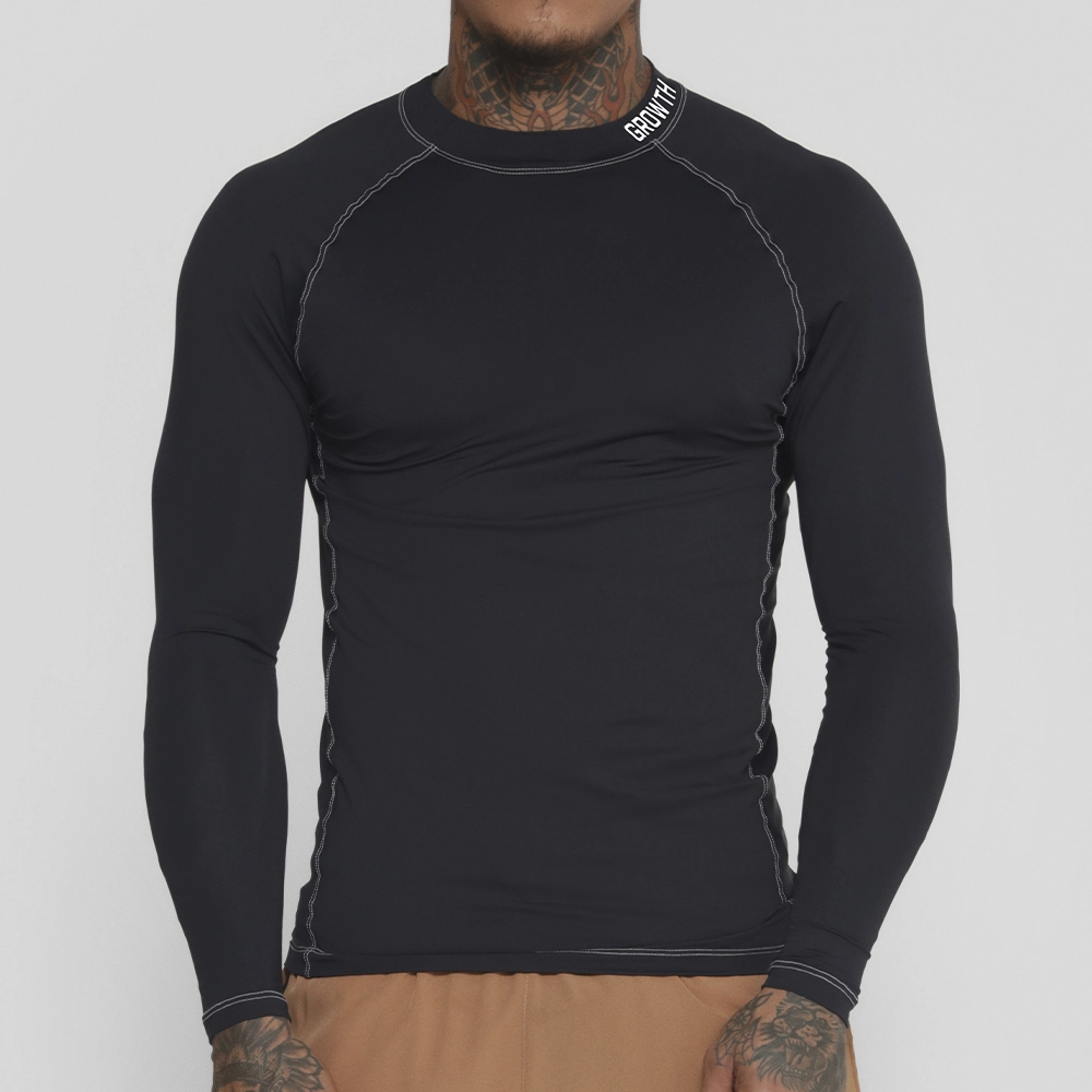 CAMISETA TÉRMICA MANGA LONGA GROWTH NEC PRETA - GROWTH SUPPLEMENTS