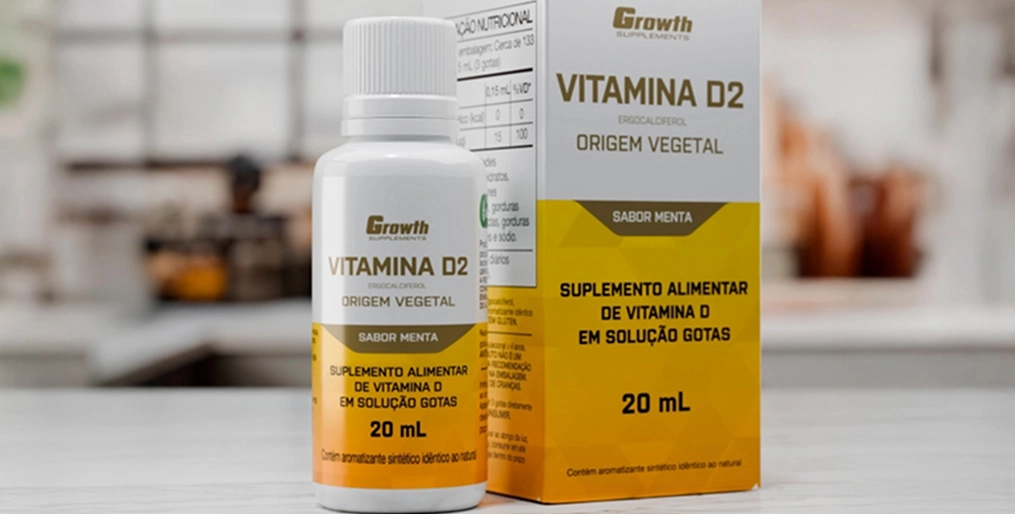 GROWTH SUPPLEMENTS - Imagem ilustrativa Vitamina D2 em gotas