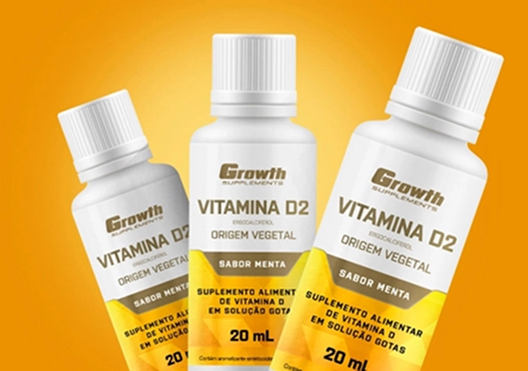 GROWTH SUPPLEMENTS - Imagem ilustrativa Vitamina D2 em gotas