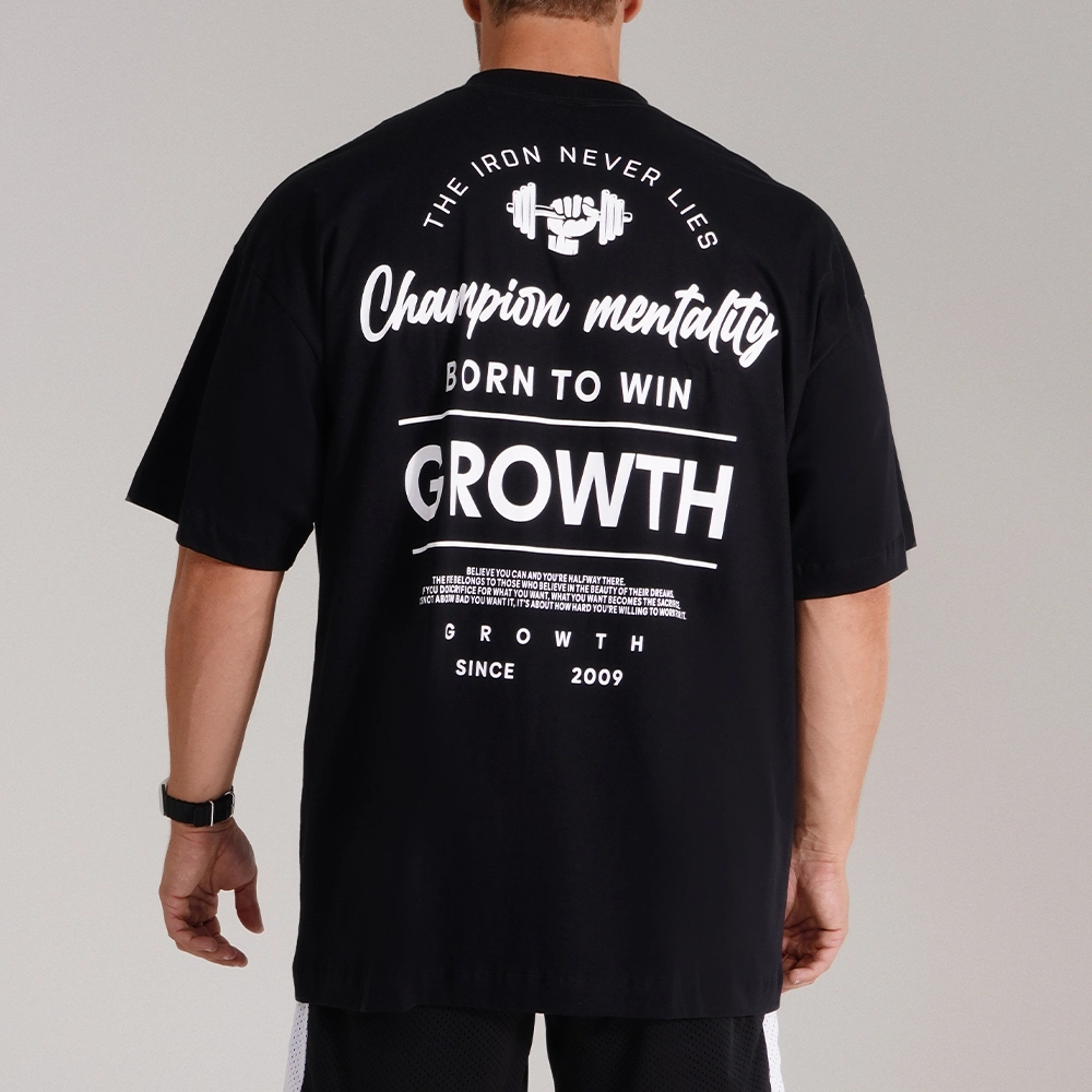 Camiseta Growth Oversized Born Preta