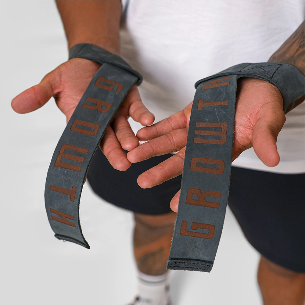 FITA STRAP COURO GROWTH CINZA (PAR) - GROWTH SUPPLEMENTS