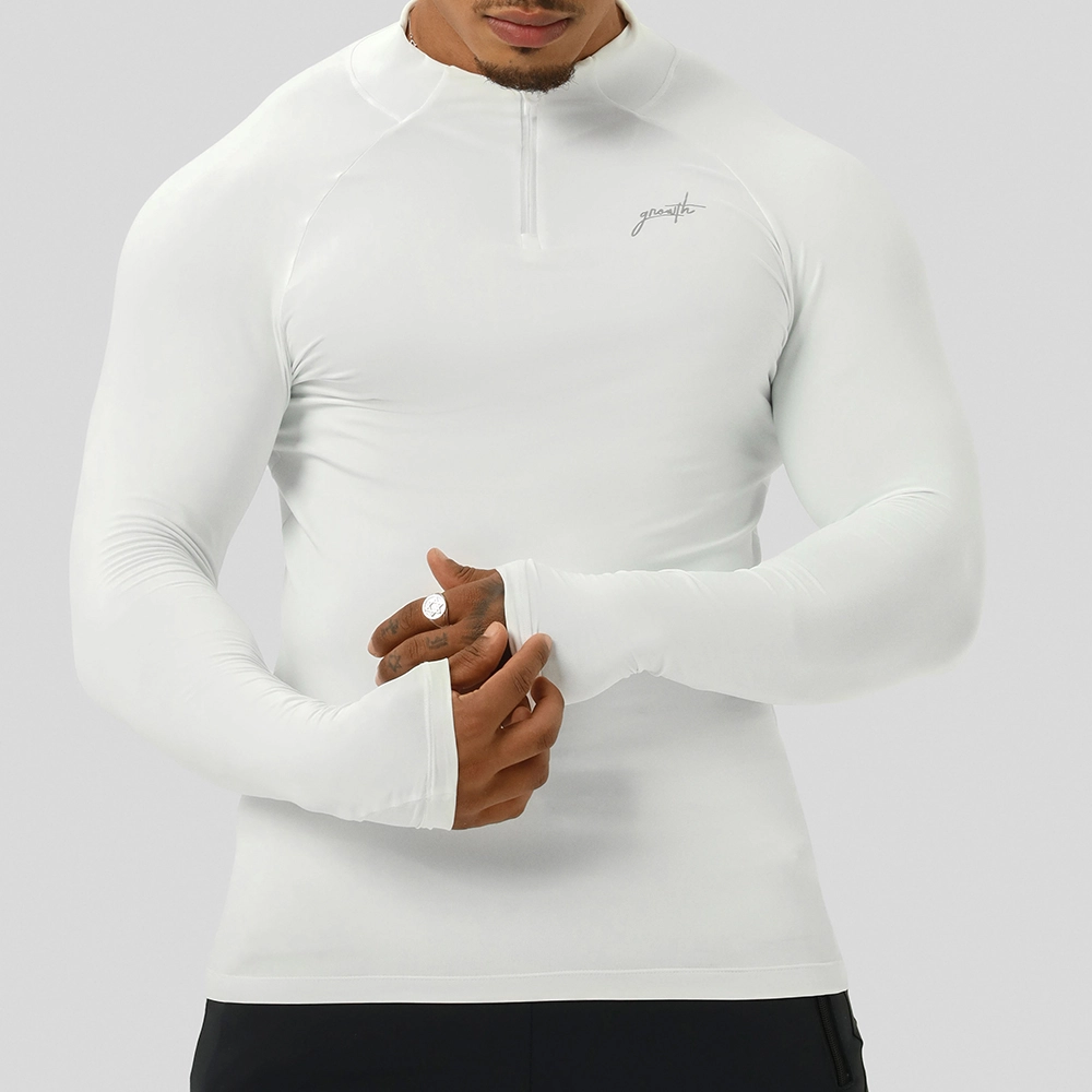 CAMISETA GROWTH COMPRESSÃO ZIP BRANCO - GROWTH SUPPLEMENTS