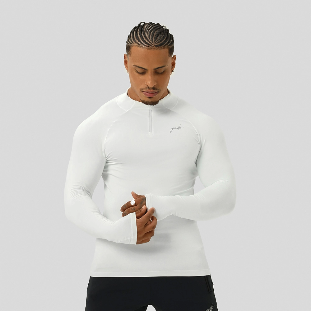 CAMISETA GROWTH COMPRESSÃO ZIP BRANCO - GROWTH SUPPLEMENTS