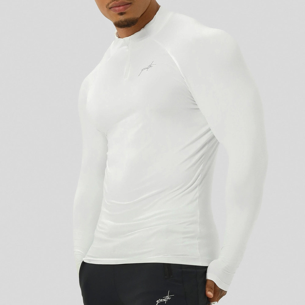 CAMISETA GROWTH COMPRESSÃO ZIP BRANCO - GROWTH SUPPLEMENTS
