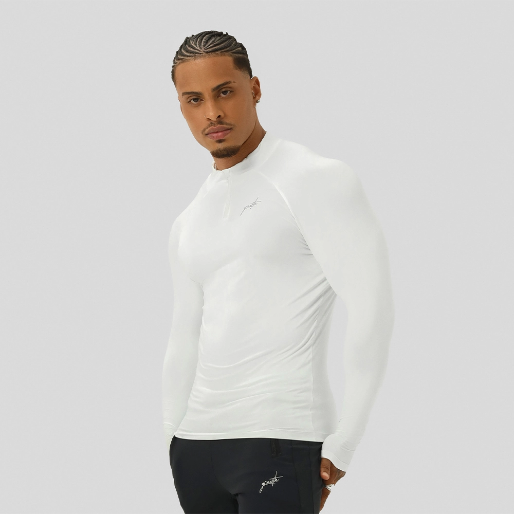 CAMISETA GROWTH COMPRESSÃO ZIP BRANCO - GROWTH SUPPLEMENTS