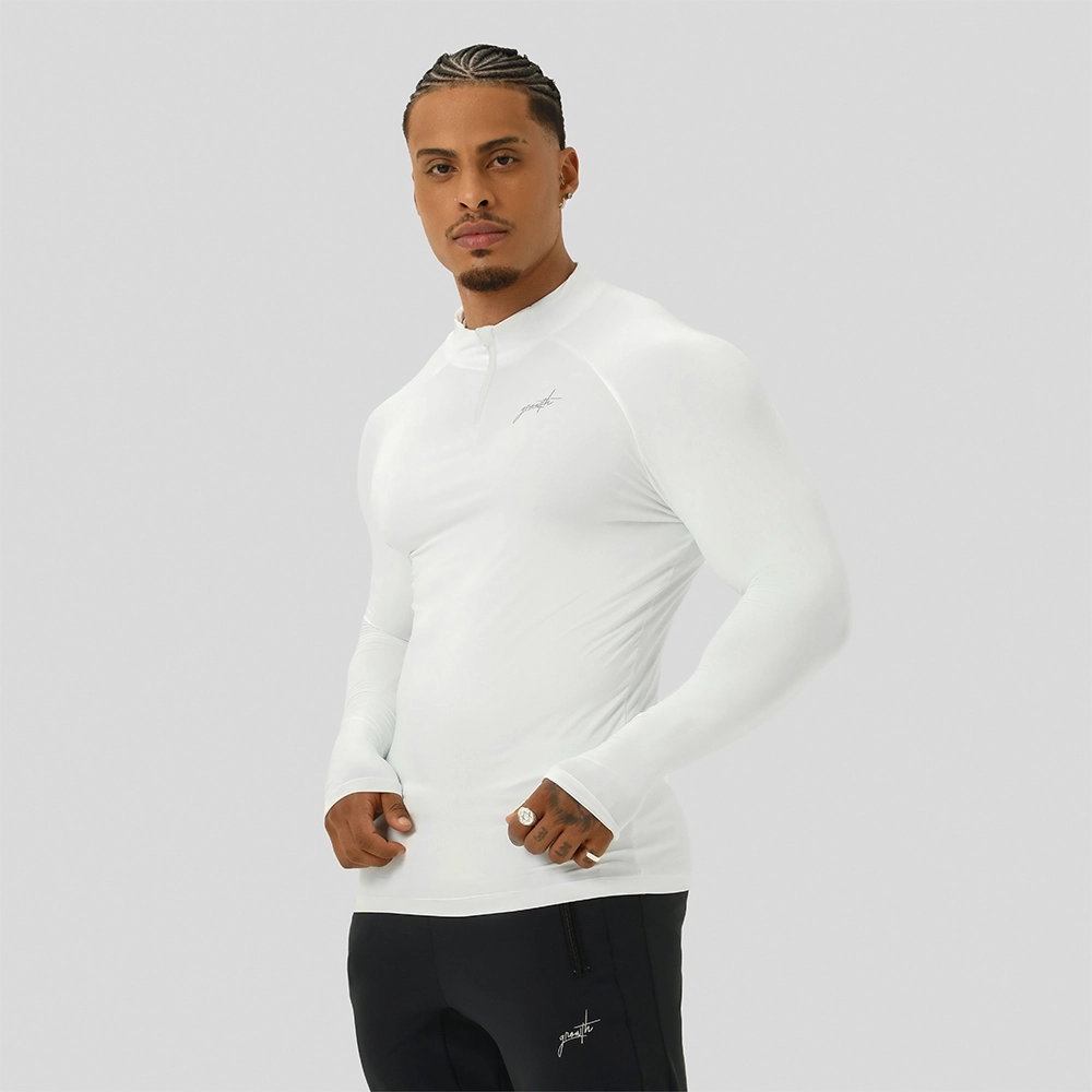 CAMISETA GROWTH COMPRESSÃO ZIP BRANCO - GROWTH SUPPLEMENTS