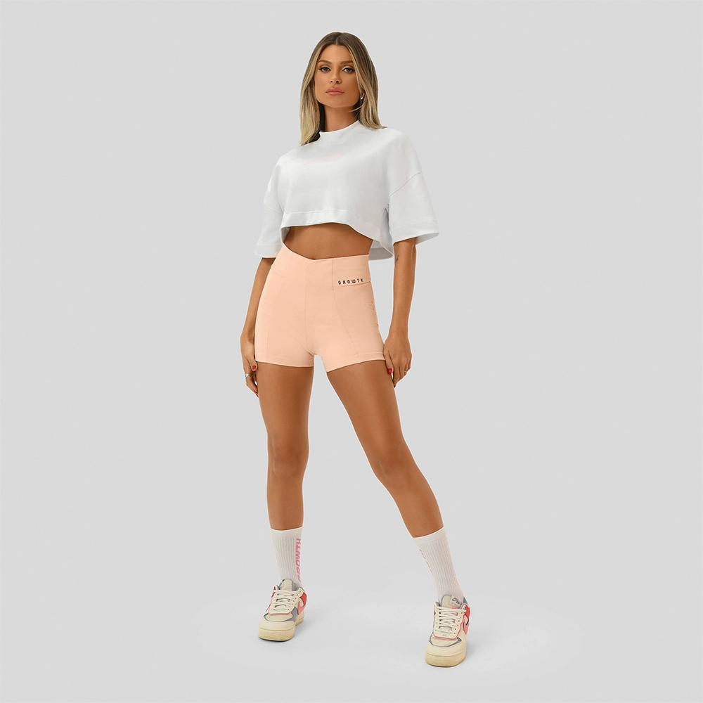 Cropped Growth Oversized Fine Branco/Rosa