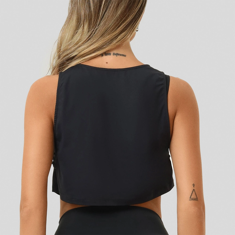 Regata Cropped Cava Preto