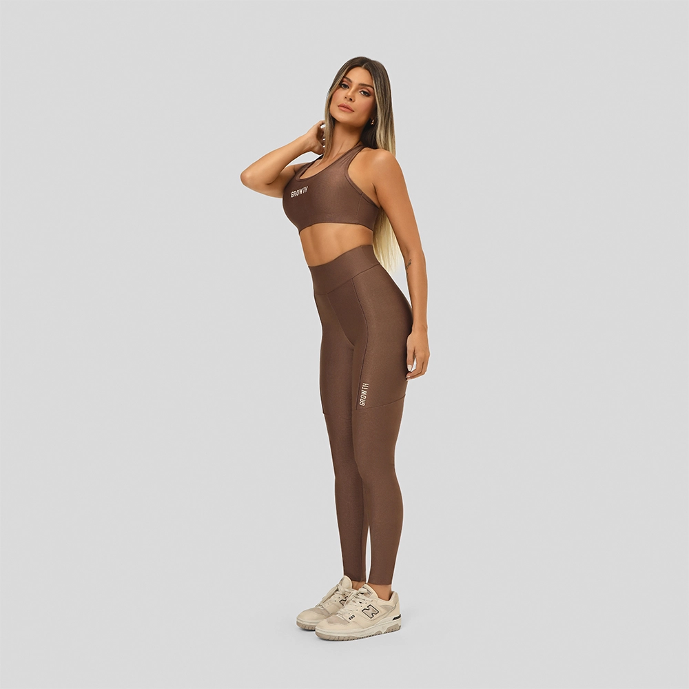 Legging Growth Plati Marrom