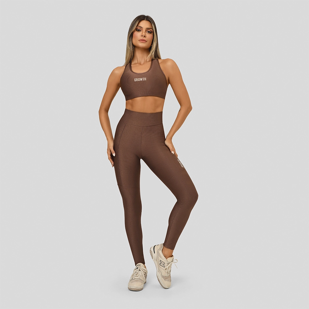Legging Growth Plati Marrom
