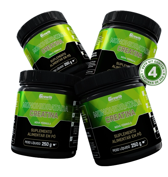 Foto do produto KIT CREATINA MONOHIDRATADA 1KG - GROWTH SUPPLEMENTS