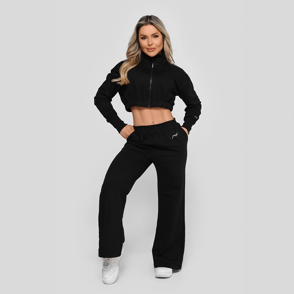 Calça Wide Leg Moletom Growth Preto