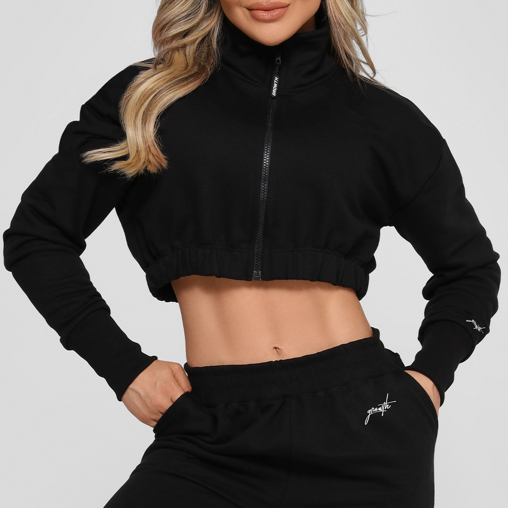 Jaqueta Moletom Cropped Growth Preto