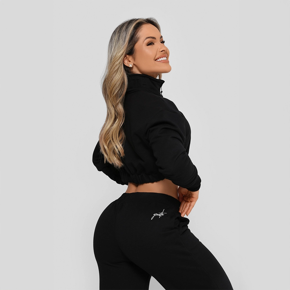 Jaqueta Moletom Cropped Growth Preto