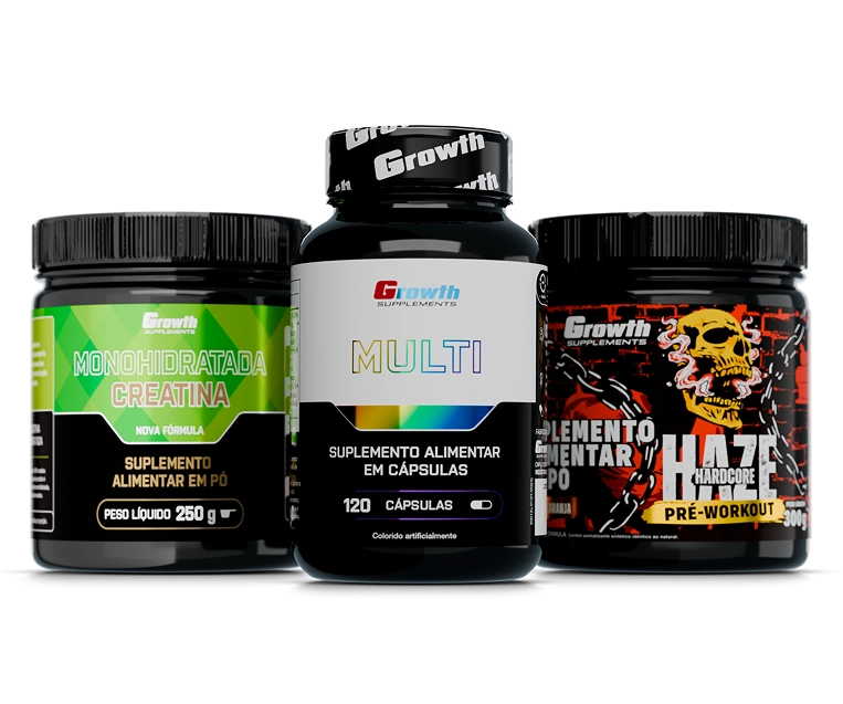 Foto do produto KIT CREATINA MONOHIDRATADA 250G, MULTIVITAMÍNICO 120 CAPS E PRÉ-TREINO HAZE 300G