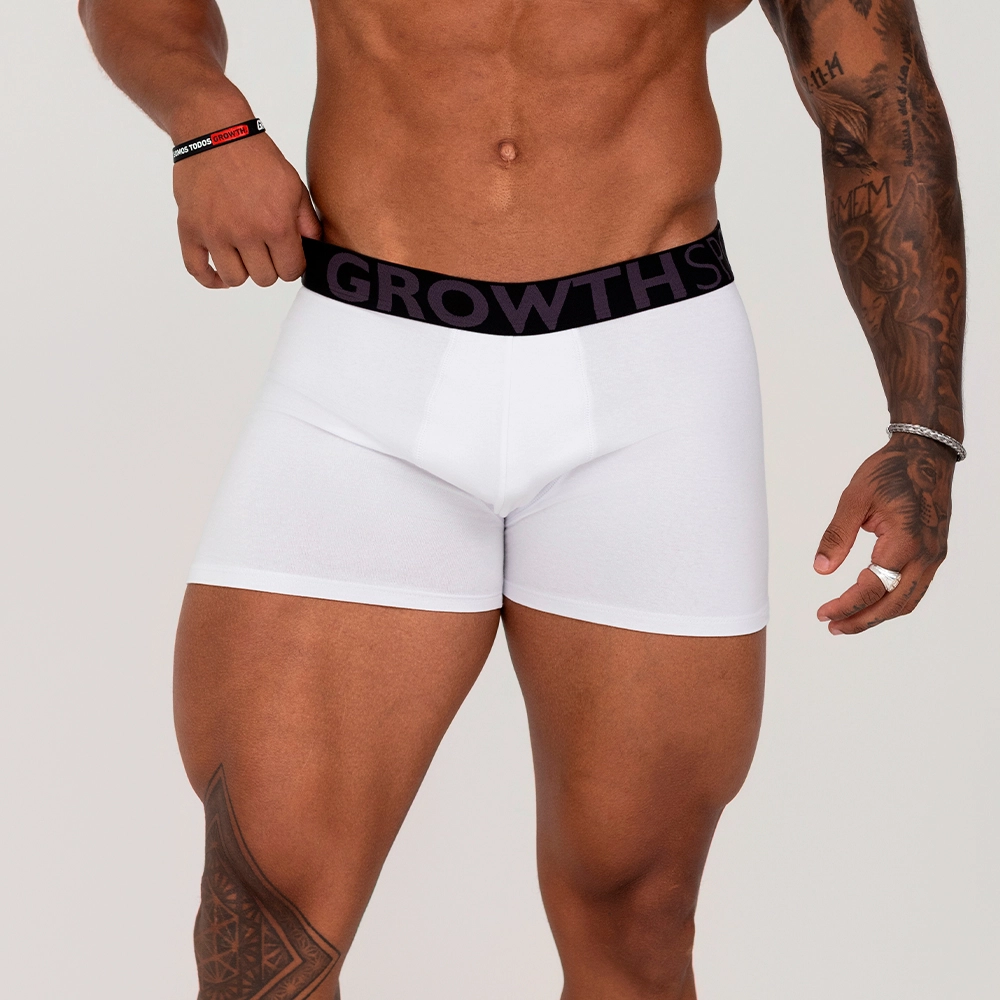 CUECA BOXER BRANCO GROWTH PREMIUM - GROWTH SUPPLEMENTS