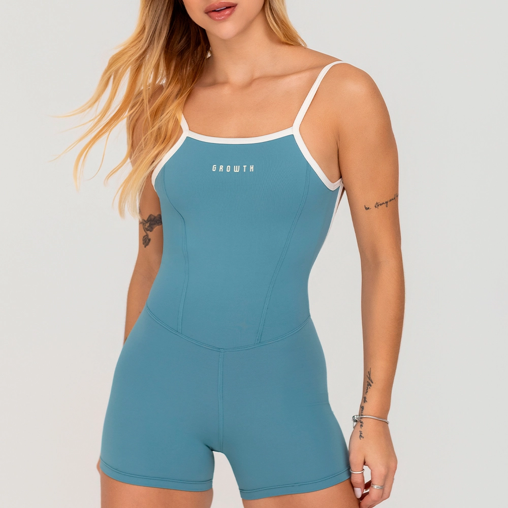 Macaquinho Growth Vies Contrastante Azul Com Off