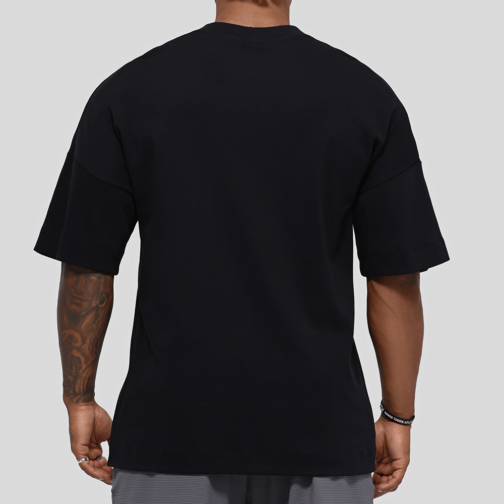 Camiseta Oversized Growth College Preta/Laranja