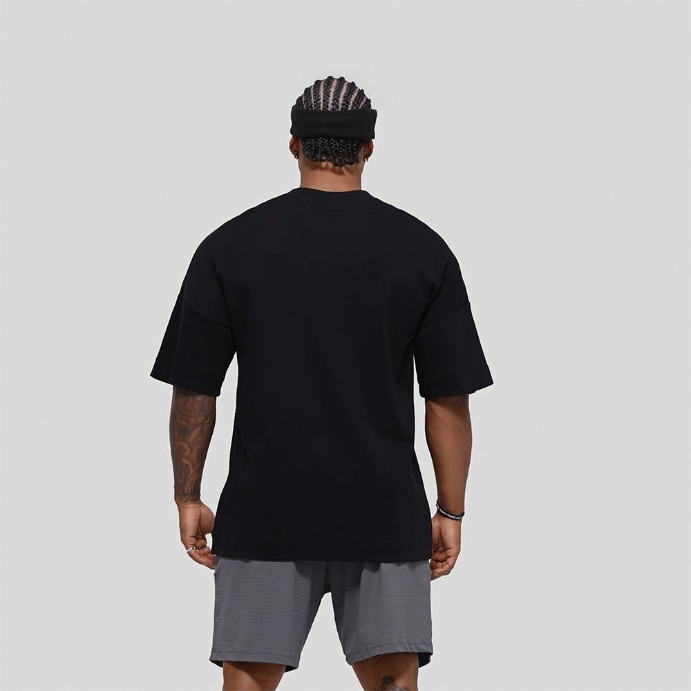 Camiseta Oversized Growth College Preta/Laranja