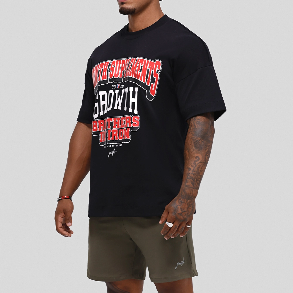 Camiseta Oversized Growth College Preta/Vermelho