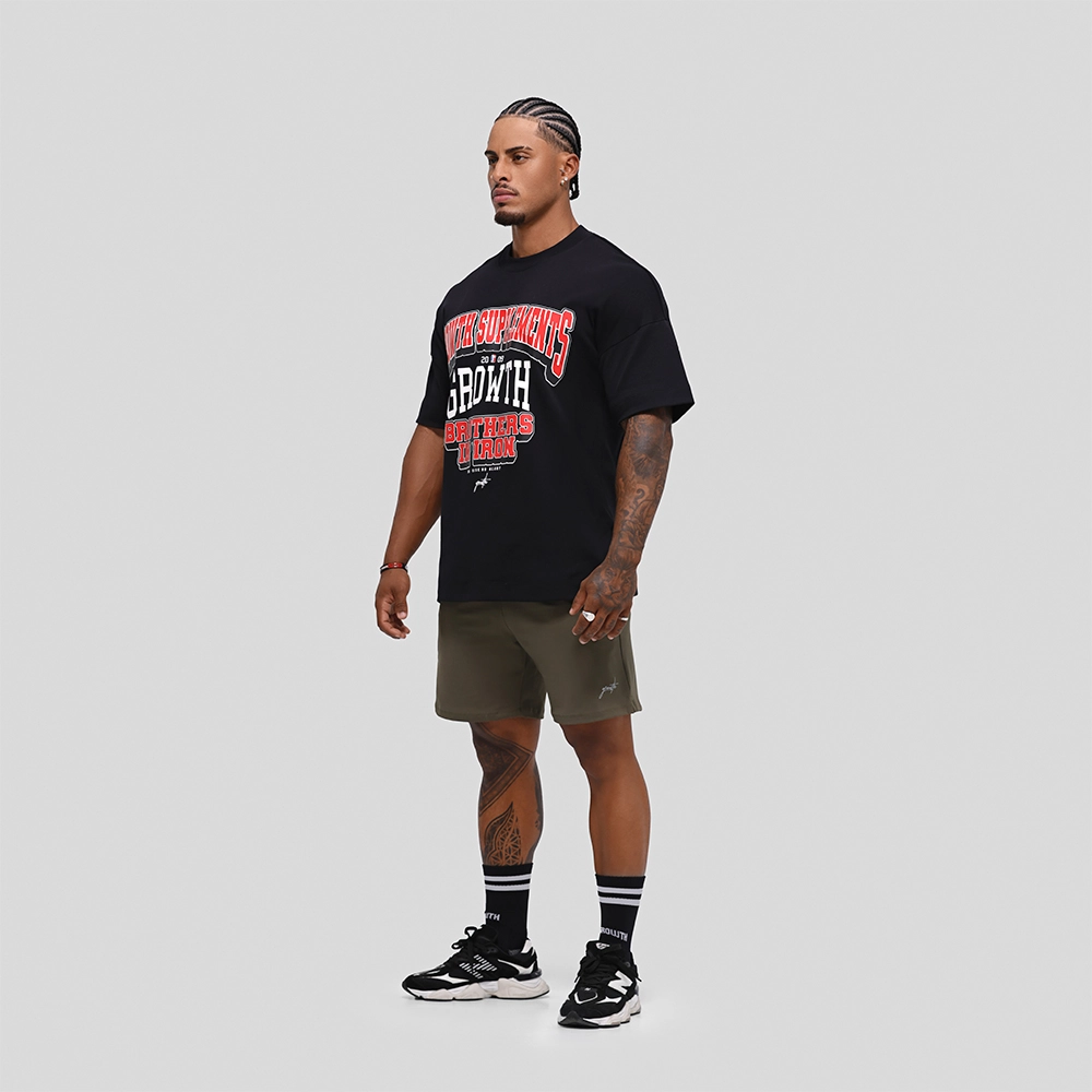 Camiseta Oversized Growth College Preta/Vermelho