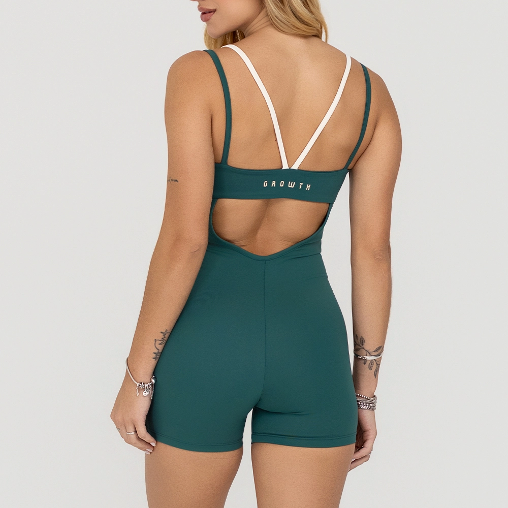 Macaquinho Growth Costas V Contrastante Verde Escuro