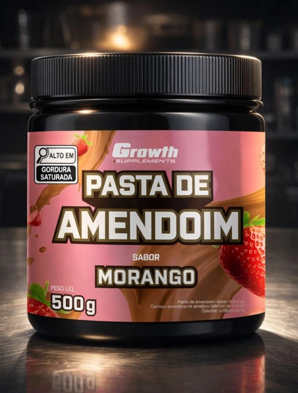 GROWTH SUPPLEMENTS - Pasta de Amendoim sabor Morango