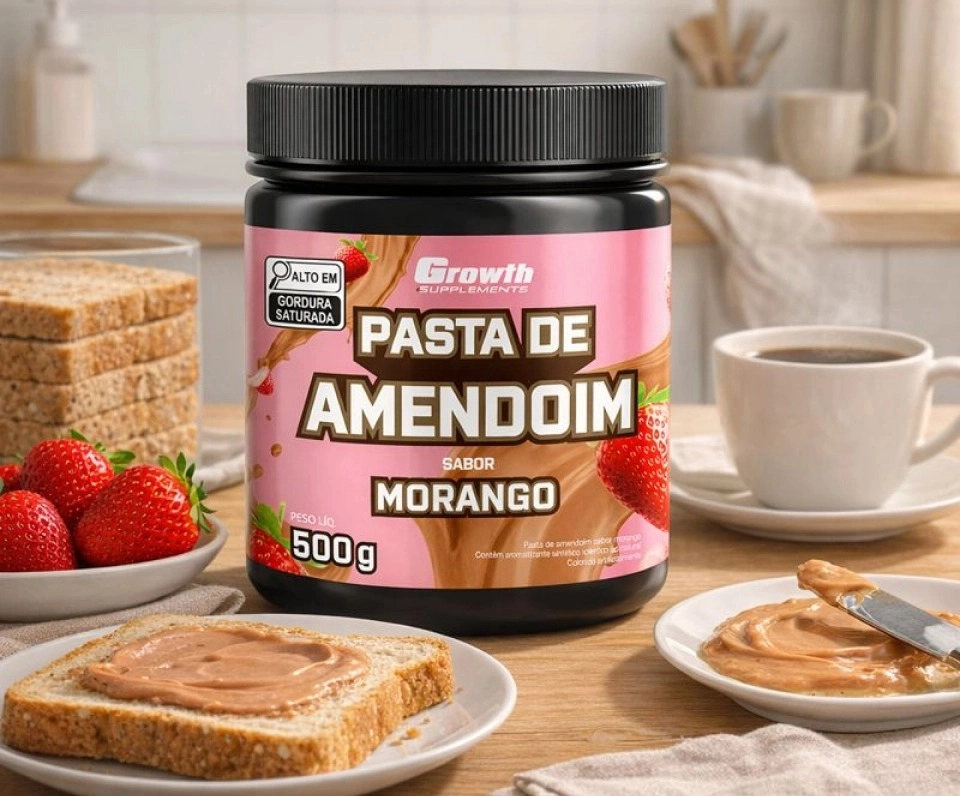 GROWTH SUPPLEMENTS - Pasta de Amendoim sabor Morango