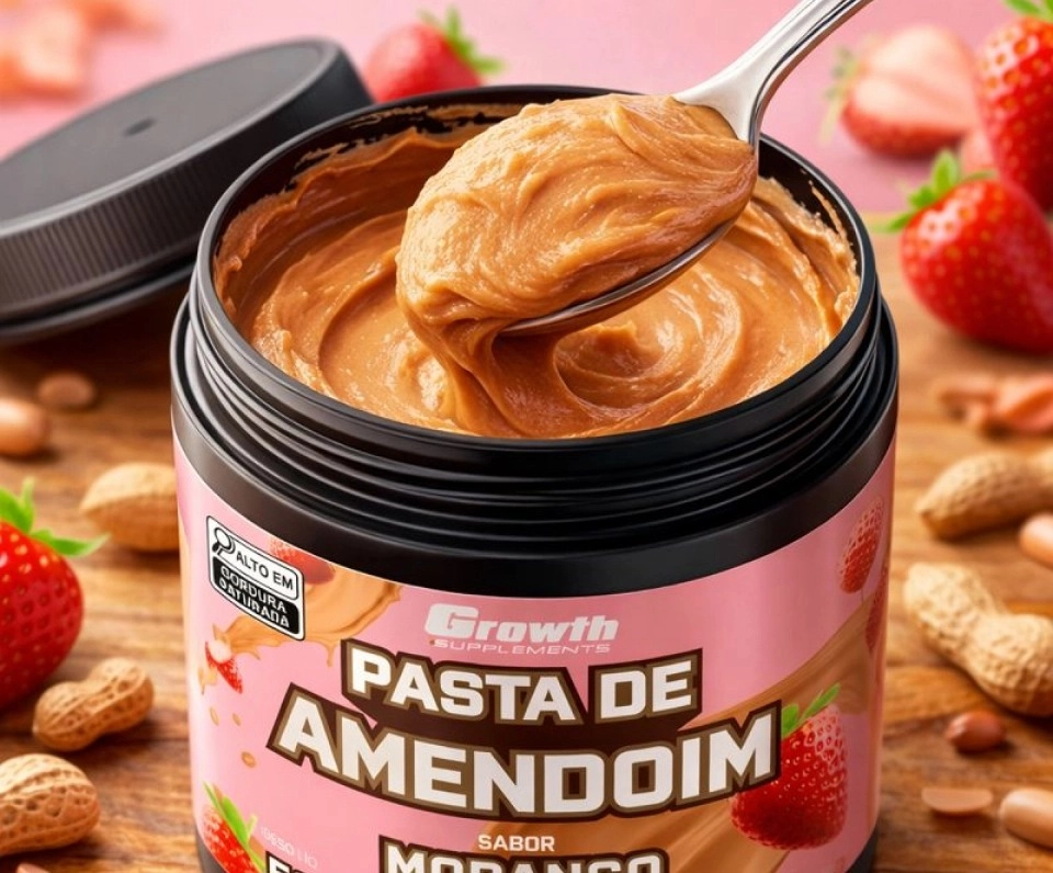 GROWTH SUPPLEMENTS - Pasta de Amendoim sabor Morango