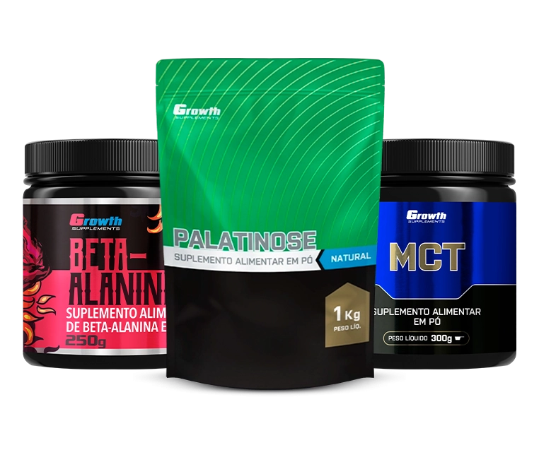 Foto do produto KIT ENDURANCE: BETA-ALANINA 250G, MCT 300G E PALATINOSE 1KG