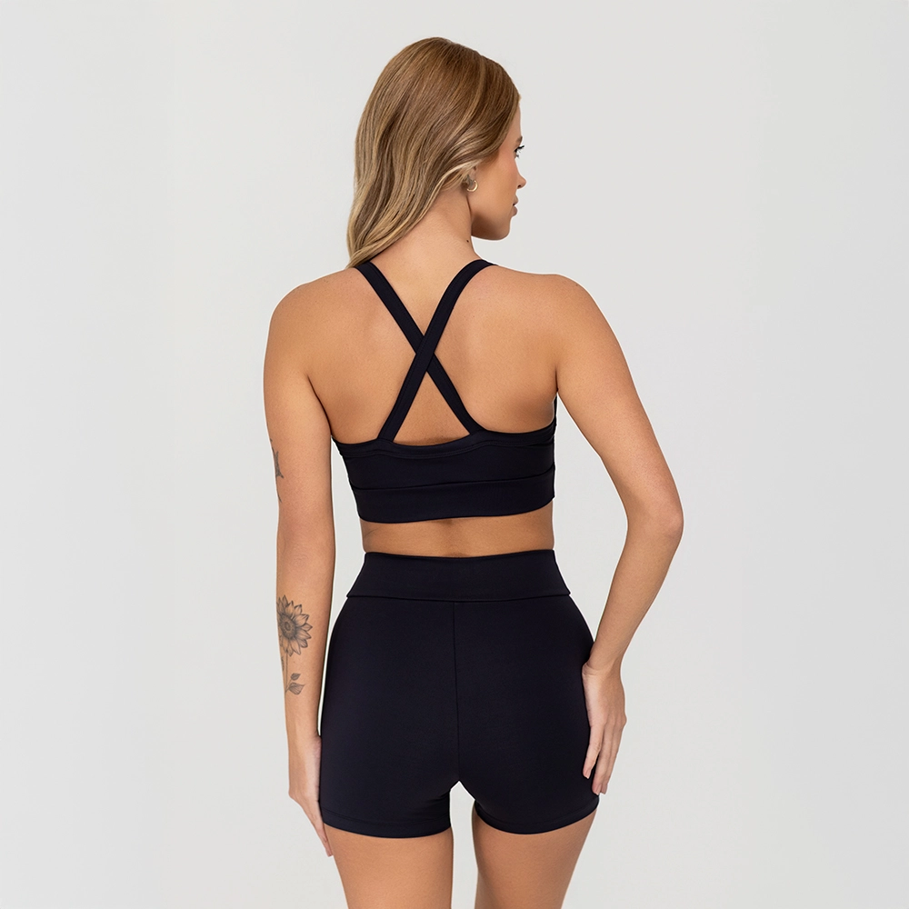 Top Growth Tiras Cruzadas Preto