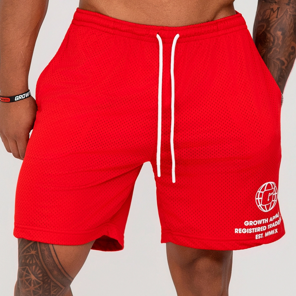 Bermuda Growth Confort Estampa Lateral Vermelho