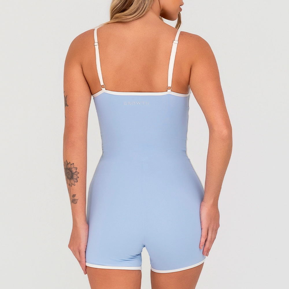 Macaquinho Growth Vivo Contrastante e Alcinha Azul Claro