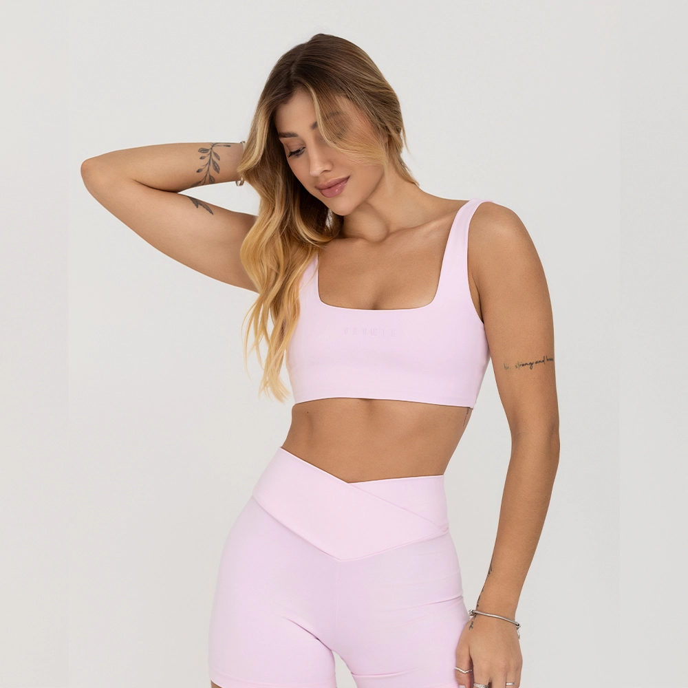 Top Growth Decote Profundo Costas Rosa Claro