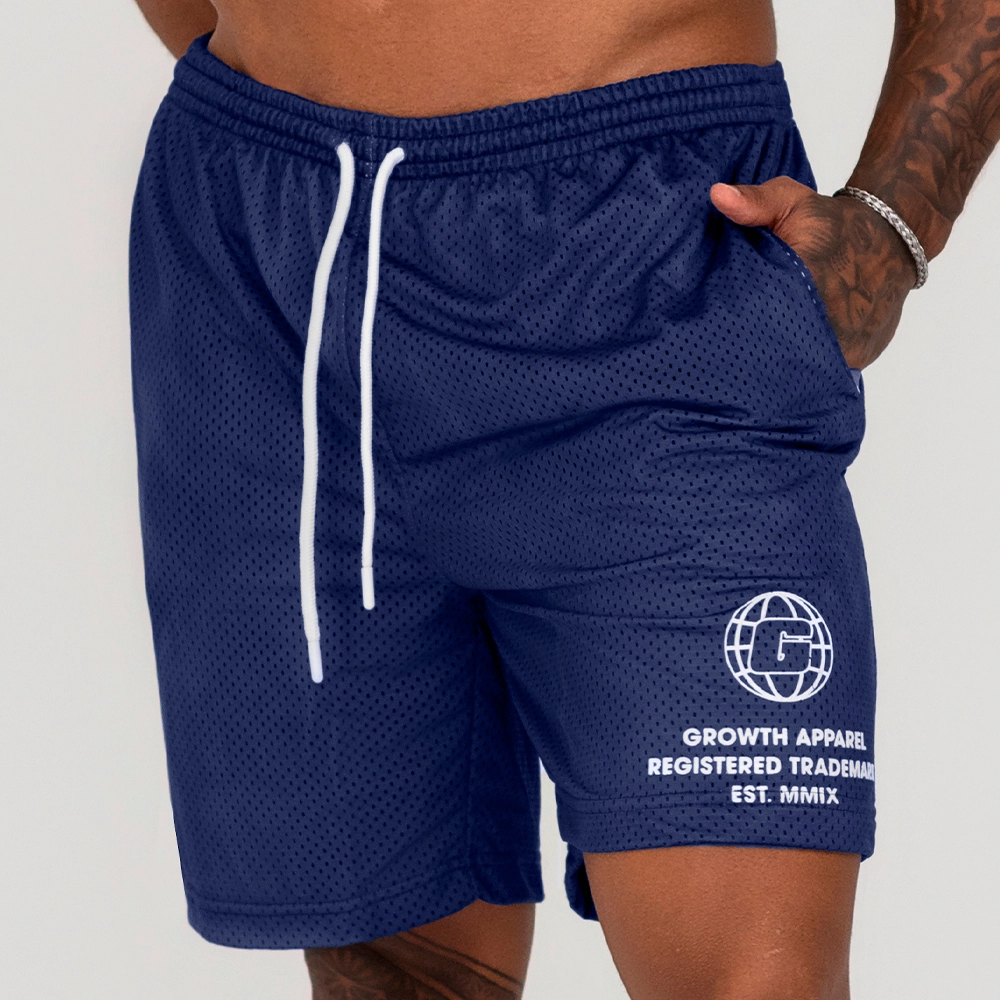 BERMUDA GROWTH CONFORT ESTAMPA LATERAL AZUL MARINHO