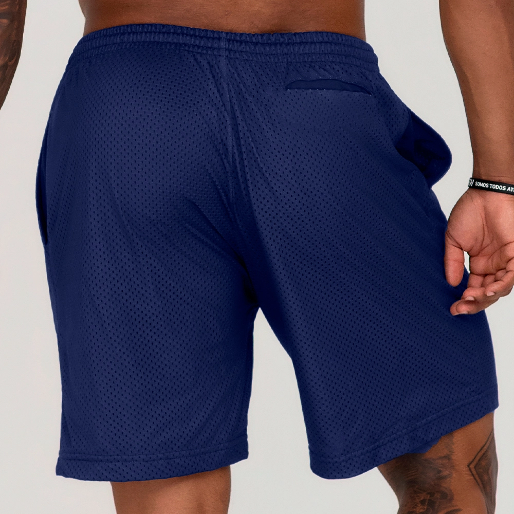 BERMUDA GROWTH CONFORT ESTAMPA LATERAL AZUL MARINHO