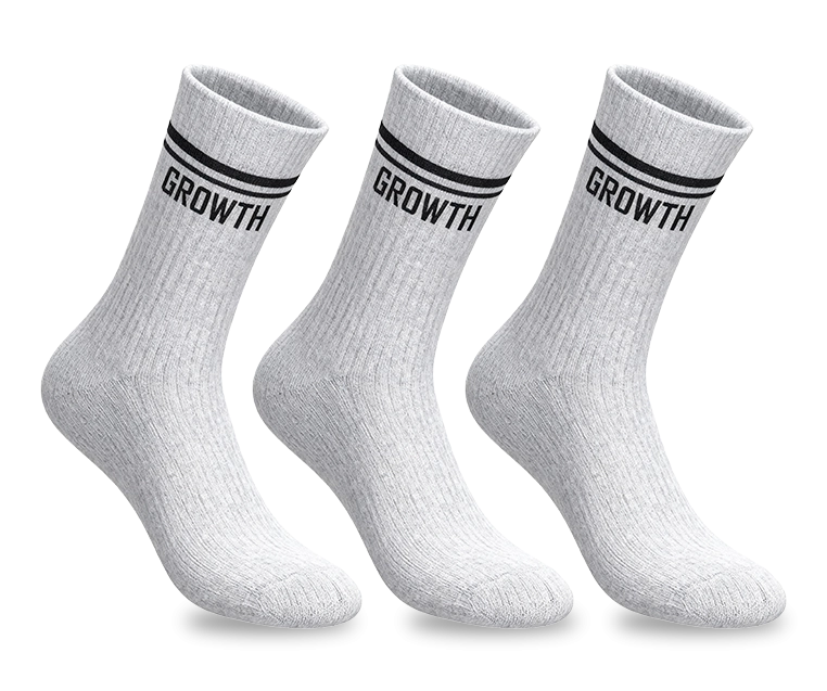 Foto do produto KIT 3 MEIAS PREMIUM GROWTH UNDER CINZA GRAFITE